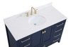 Elegant Decor VF18848BL-BS 48 inch Single Bathroom Vanity in Blue with Backsplash