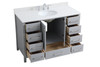 Elegant Decor VF18848GR-BS 48 inch Single Bathroom Vanity in Gray with Backsplash