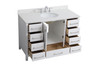 Elegant Decor VF18848WH-BS 48 inch Single Bathroom Vanity in White with Backsplash