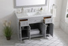 Elegant Decor VF17048GR-BS 48 inch Single Bathroom Vanity in Grey with Backsplash