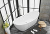 Elegant Decor BT10372GW 72 inch soaking double slipper bathtub in glossy white