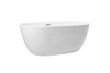 Elegant Decor BT10759GW 59 inch soaking roll top bathtub in glossy white