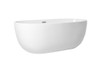 Elegant Decor BT10767GW 67 inch soaking roll top bathtub in glossy white