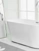 Elegant Decor BT10665GW 65 inch soaking roll top bathtub in glossy white