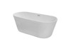 Elegant Decor BT10665GW 65 inch soaking roll top bathtub in glossy white