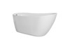 Elegant Decor BT10854GW 54 inch soaking single slipper bathtub in glossy white