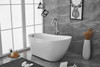 Elegant Decor BT10859GW 59 inch soaking single slipper bathtub in glossy white