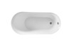 Elegant Decor BT10859GW 59 inch soaking single slipper bathtub in glossy white