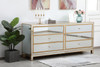 Elegant Décor MF73672G Reflexion 72 in. mirrored six drawer chest in gold