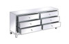 Elegant Décor MF73672S Reflexion 72 in. mirrored six drawer chest in antiqueSilver