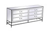 Elegant Décor MF73672BK James 72 in. mirrored six drawer chest in black