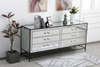 Elegant Décor MF73672BK James 72 in. mirrored six drawer chest in black
