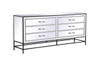 Elegant Décor MF73672BK James 72 in. mirrored six drawer chest in black