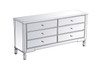 Elegant Décor MF63672S Contempo 72 in. mirrored chest in antiqueSilver