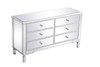 Elegant Decor MF6-1036AW 60 inch mirrored 6 drawer chest in antique white