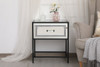 Elegant Decor MF73015BK 21 inch mirrored one drawer end table in black