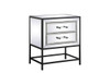Elegant Decor MF73016BK 21 inch mirrored two drawers end table in black