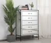 Elegant Decor MF73026BK 34 inch mirrored 5 drawers chest in black