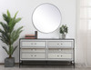 Elegant Decor MF73036BK 60 inch mirrored 6 drawers chest in black