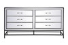 Elegant Decor MF73036BK 60 inch mirrored 6 drawers chest in black