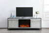 Elegant Decor MF70172BK-F1 James 72 in. mirrored tv stand with wood fireplace in black