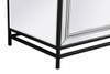 Elegant Decor MF70172BK-F1 James 72 in. mirrored tv stand with wood fireplace in black