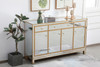 Elegant Décor MF72060G Reflexion 60 in. mirrored credenza in gold