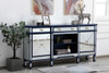 Elegant Décor MF61072BL Contempo 72 in. mirrored credenza in blue