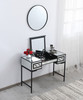 Elegant Decor MF73020BK 42 inch mirrored flip top vanity table in black
