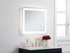 Elegant Décor MRE52730 Lux 27in x 30in Hardwired LED mirror with magnifier and color changing temperature 3000K/4200K/6400K
