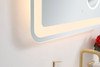 Elegant Décor MRE52730 Lux 27in x 30in Hardwired LED mirror with magnifier and color changing temperature 3000K/4200K/6400K