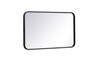 Elegant Decor MR801830BK Soft corner metal rectangular mirror 18x30 inch in Black