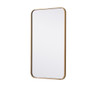 Elegant Decor MR801830BR Soft corner metal rectangular mirror 18x30 inch in Brass