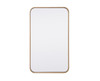 Elegant Decor MR801830BR Soft corner metal rectangular mirror 18x30 inch in Brass