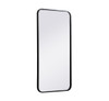 Elegant Decor MR801836BK Soft corner metal rectangular mirror 18x36 inch in Black