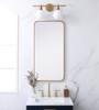 Elegant Decor MR801836BR Soft corner metal rectangular mirror 18x36 inch in Brass