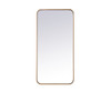 Elegant Decor MR801836BR Soft corner metal rectangular mirror 18x36 inch in Brass