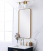 Elegant Decor MR801836BR Soft corner metal rectangular mirror 18x36 inch in Brass