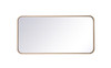 Elegant Decor MR801836BR Soft corner metal rectangular mirror 18x36 inch in Brass