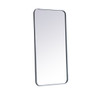 Elegant Decor MR801836S Soft corner metal rectangular mirror 18x36 inch in Silver