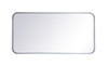 Elegant Decor MR801836S Soft corner metal rectangular mirror 18x36 inch in Silver