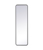 Elegant Decor MR801860BK Soft corner metal rectangular mirror 18x60 inch in Black