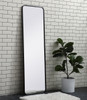 Elegant Decor MR801860BK Soft corner metal rectangular mirror 18x60 inch in Black