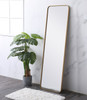 Elegant Decor MR801860BR Soft corner metal rectangular mirror 18x60 inch in Brass