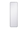 Elegant Decor MR801860S Soft corner metal rectangular mirror 18x60 inch in Silver