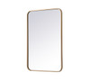 Elegant Décor MR802030BR Soft corner metal rectangular mirror 20x30 inch in  Brass