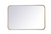 Elegant Décor MR802030BR Soft corner metal rectangular mirror 20x30 inch in  Brass