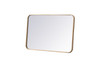 Elegant Décor MR802030BR Soft corner metal rectangular mirror 20x30 inch in  Brass