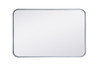 Elegant Decor MR802030S Soft corner metal rectangular mirror 20x30 inch in Silver