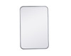 Elegant Decor MR802030S Soft corner metal rectangular mirror 20x30 inch in Silver